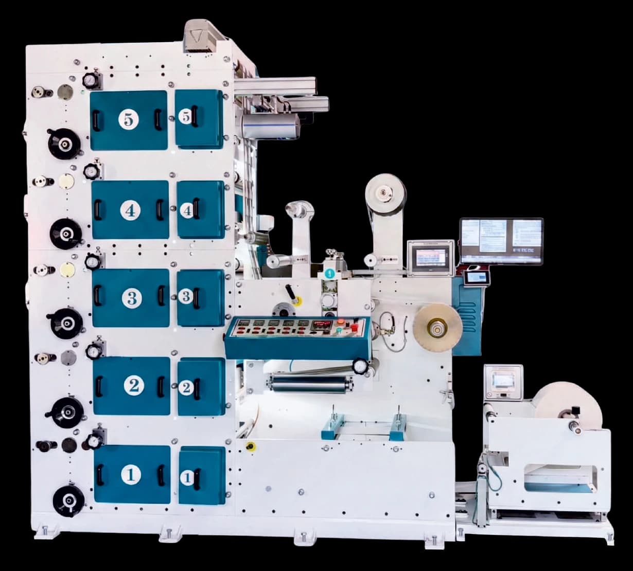 RK RKF-5 Tower Flexo Label Printing Machine — full machine